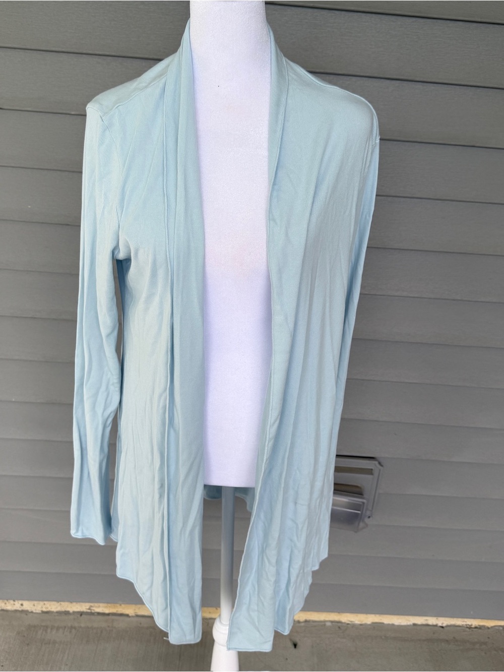 NWT Women's XL Light Blue Open Front Cardigan Capsule Wardrobe Lightweight